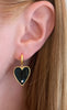 Black Big Enamel Heart Earrings