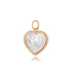 Mother of Pearl Crystal Heart Charm