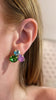 Green, Turquoise & Lilac Nadine Stud Earrings