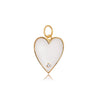 White Big Enamel Heart Charm
