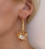 Amber Crystal Puffy Heart Hoops