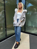 Grey Poncho w/ Fur Hood