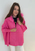 Pink Zip Up Poncho w/ Fur Hood