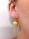 Brushed Golden Disco Ball Earrings