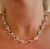 Prism Heart Tennis Necklace
