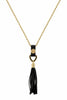 Black & Gold Swarovski Tassel Necklace