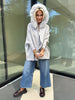 Grey Poncho w/ Fur Hood