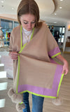 Beige, Lilac & Green Cape