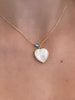 Mother of Pearl Crystal Heart Necklace