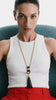 Brown & Gold Swarovski Tassel Necklace