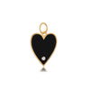 Black Big Enamel Heart Charm