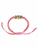 Pink & Red Prism Eye Macrame Bracelet