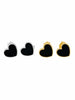 Black Mini Enamel Heart Stud Earrings