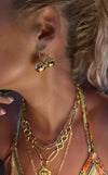 Solid Golden Disco Ball Earrings