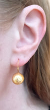 Brushed Mini Golden Disco Ball Earrings