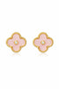 Pink Clover Stud Earrings