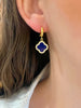 Navy Clover Drop Earrings