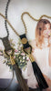 Black & Gold Swarovski Tassel Necklace
