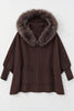 Brown Poncho w/ Fur Hood