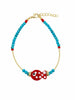 Turquoise & Red Marlin Anklet