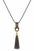Brown & Gold Swarovski Tassel Necklace