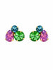 Green, Turquoise & Lilac Nadine Stud Earrings