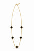 Black Enamel Clover Charm Necklace