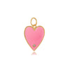 Pink Big Enamel Heart Charm