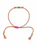 Pink, Turq. & Yellow Eye Braided Bracelet