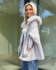 Grey Poncho w/ Fur Hood