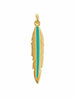 Turquoise Feather Charm