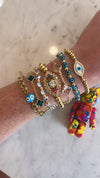 Rainbow Eye w/ Lashes Beaded Bracelet