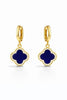 Navy Clover Drop Earrings