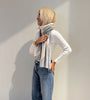 Cashmere Grey & Cream Scarf