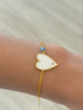 White Big Enamel Heart Bracelet