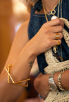 Gold Geometric Square Bangle