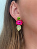 Green & Pink Mackenzie Earrings