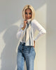 Cashmere Grey & Cream Scarf