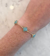 Turquoise Glass Mini Clovers Bracelet