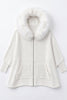 White Poncho w/ Fur Hood