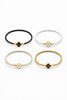 Leather Lucite Four Leaf Clover Bracelet