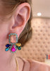 Pink, Turquoise & Green Angela Studs