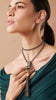 Brown & Gold Swarovski Tassel Necklace
