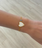 White Big Enamel Heart Bracelet