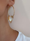 Amber Crystal Puffy Heart Hoops