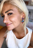 Pink, Blue & Green Polar Moon Earrings