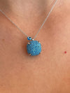 Turquoise Claw Cube Necklace