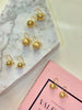 Brushed Golden Disco Ball Earrings