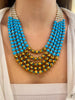 Gold, White & Blue Dior Statement Necklace