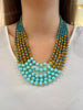 Gold & Turquoise Dior Statement Necklace